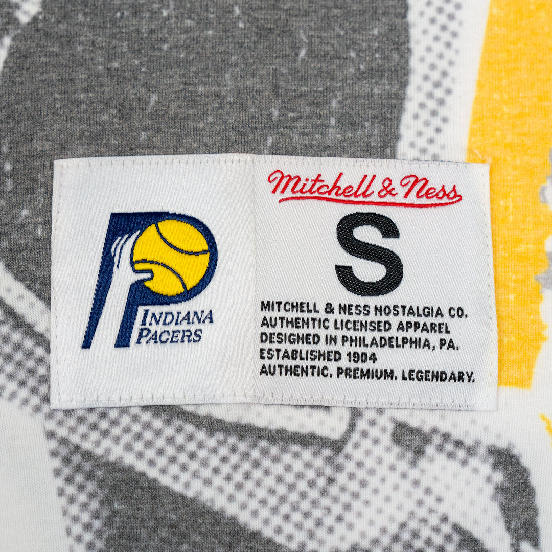 Adult Indiana Pacers Jalen Rose Showstopper T-shirt in White by Mitchell and Ness