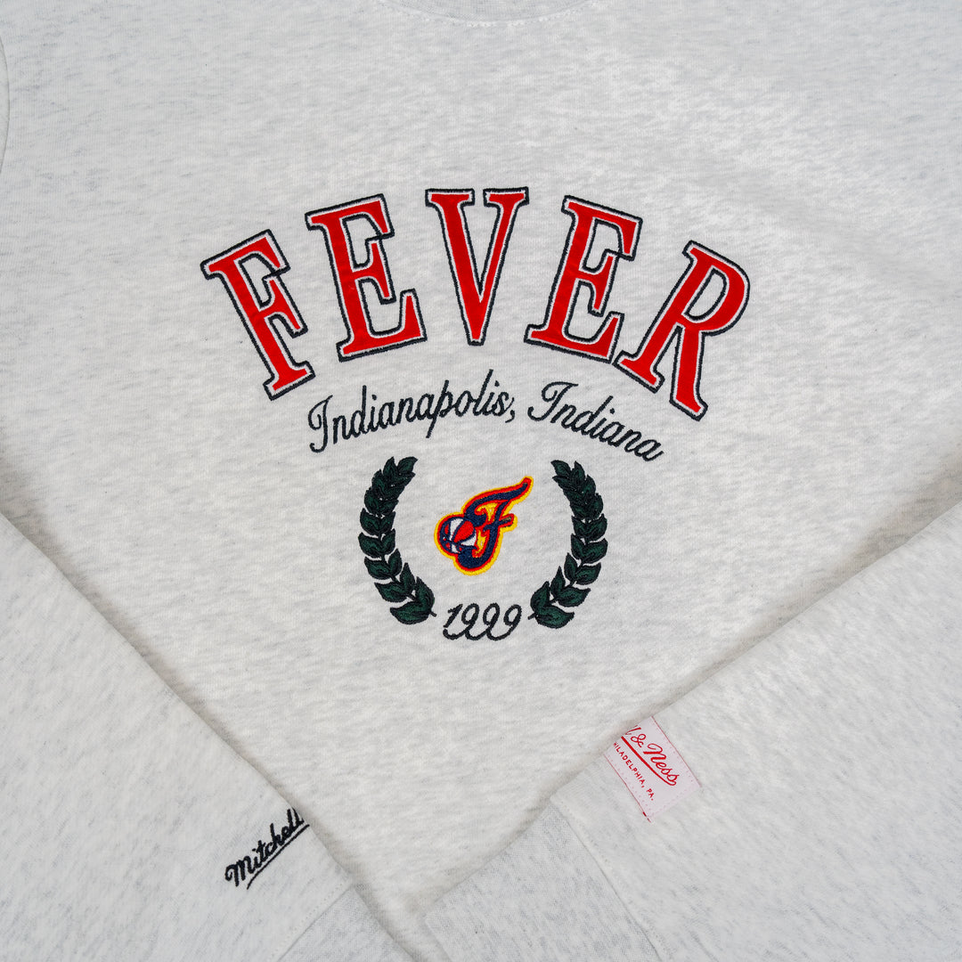 Women's Indiana Fever Toggle Crew Fleece in grey by Mitchell and Ness