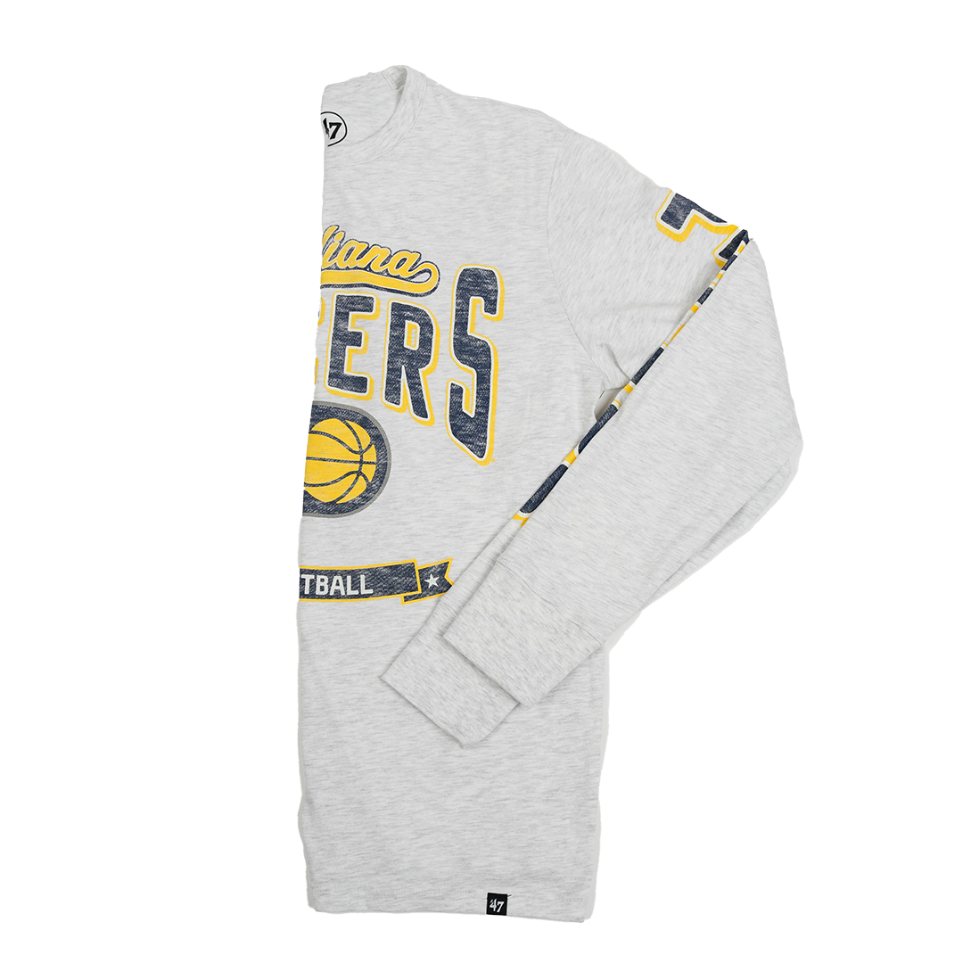 Adult Indiana Pacers Fair Ball Franklin Long-Sleeve Shirt in Grey by '47