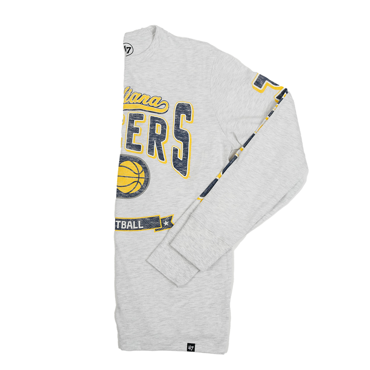 Adult Indiana Pacers Fair Ball Franklin Long-Sleeve Shirt in Grey by '47