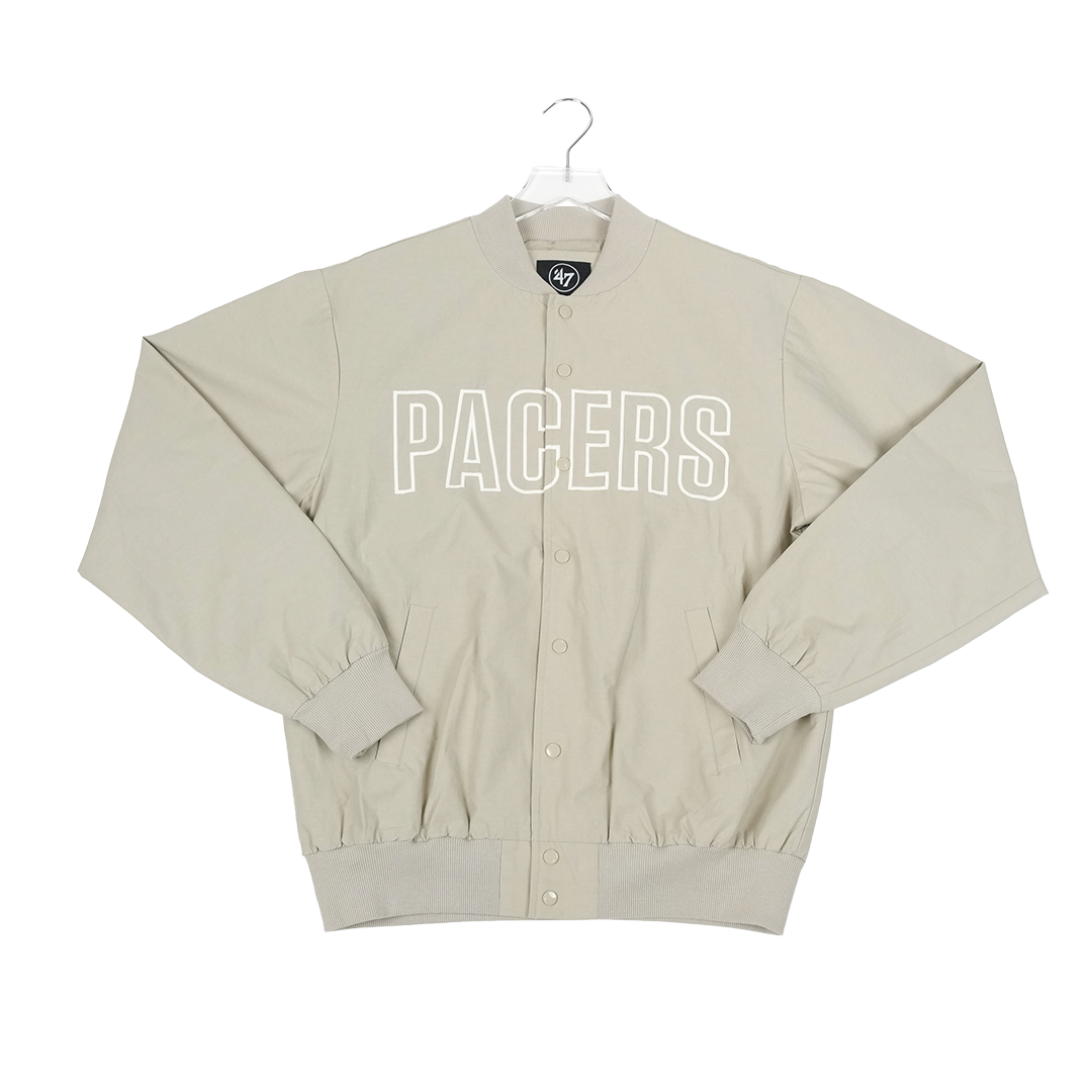 Adult Indiana Pacers Trademark Twill Bomber Jacket in System Grey by 47