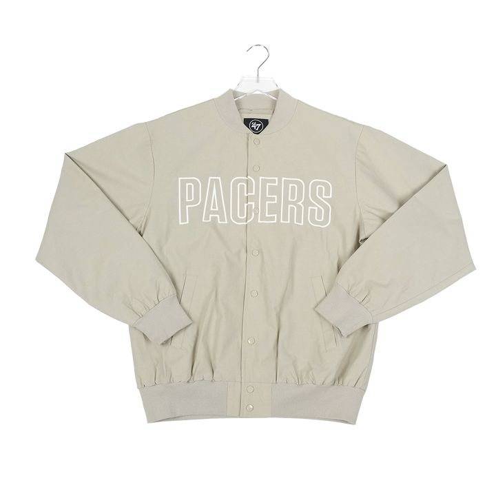 Adult Indiana Pacers Trademark Twill Bomber Jacket in System Grey by 47