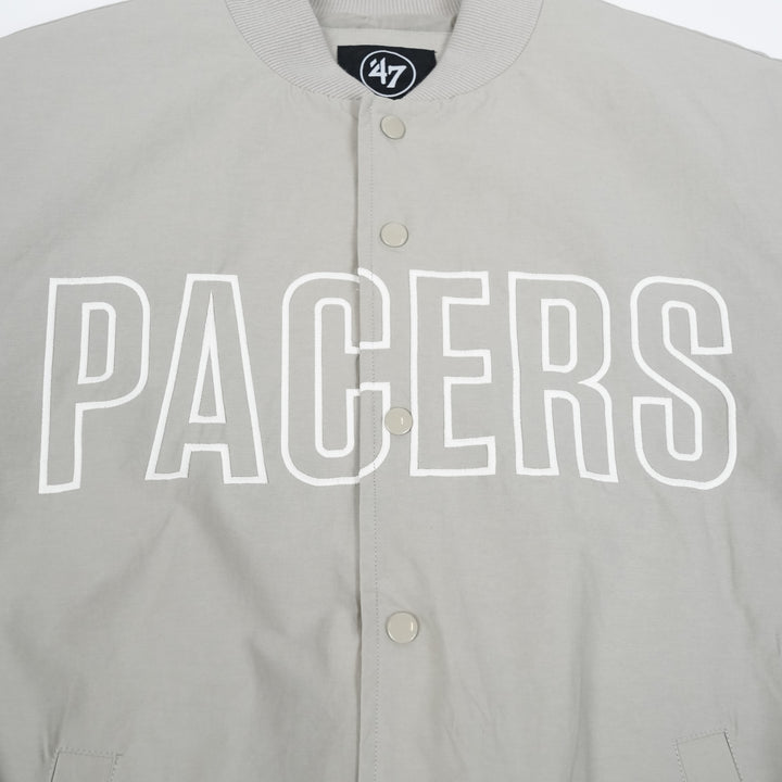 Adult Indiana Pacers Trademark Twill Bomber Jacket in System Grey by 47