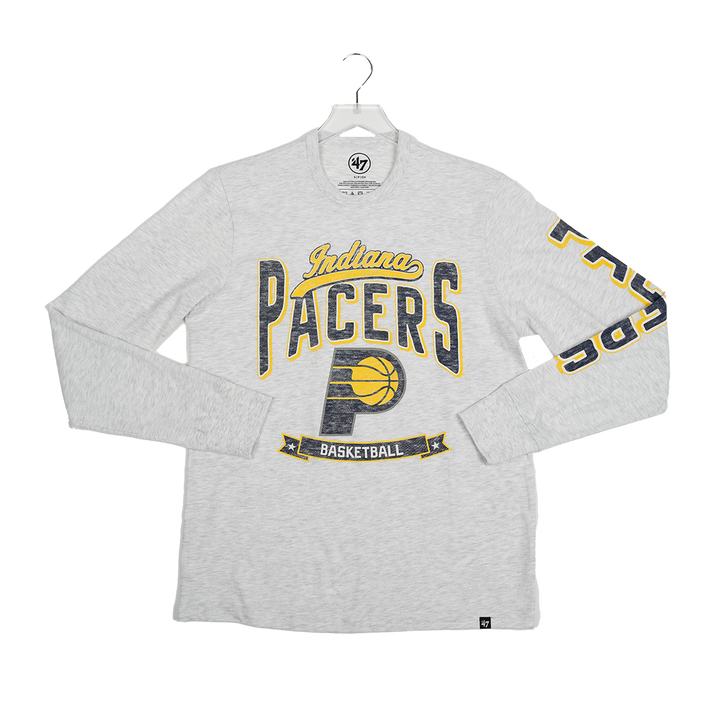 Adult Indiana Pacers Fair Ball Franklin Long-Sleeve Shirt in Grey by '47