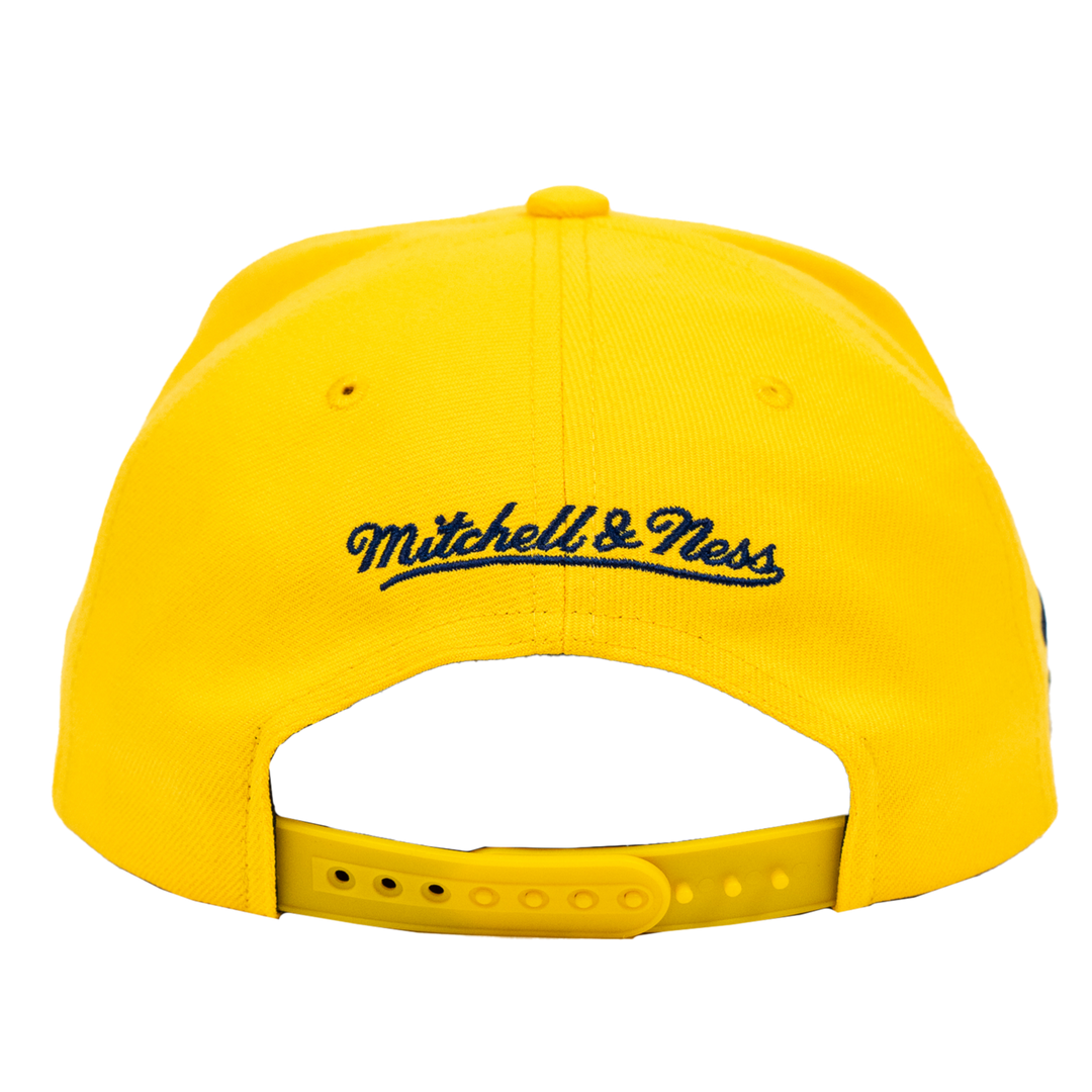 Adult Indiana Pacers Big Time Snapback Hat in Gold by Mitchell and Ness