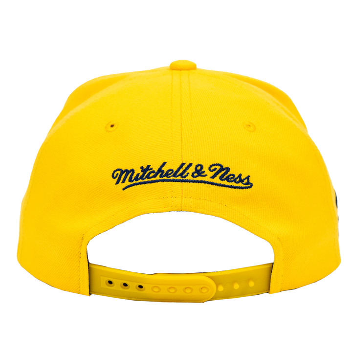 Adult Indiana Pacers Big Time Snapback Hat in Gold by Mitchell and Ness