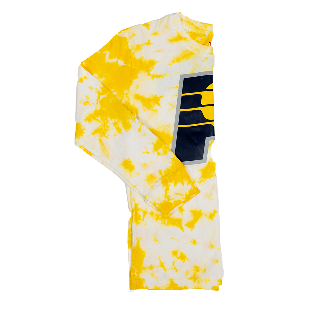 Youth Indiana Pacers Mega Scorer Tie Dye Long-Sleeve Shirt in Gold by Outerstuff