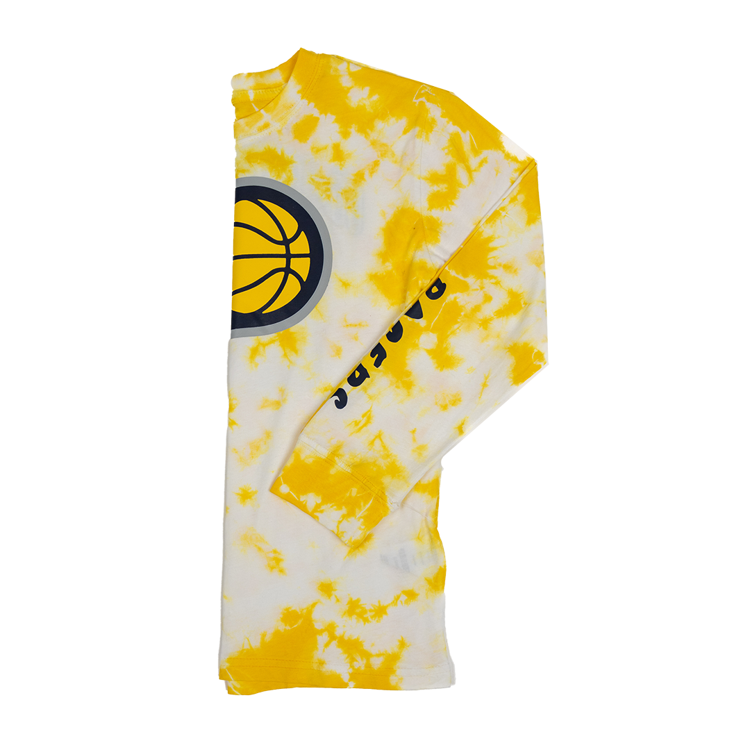 Youth Indiana Pacers Mega Scorer Tie Dye Long-Sleeve Shirt in Gold by Outerstuff