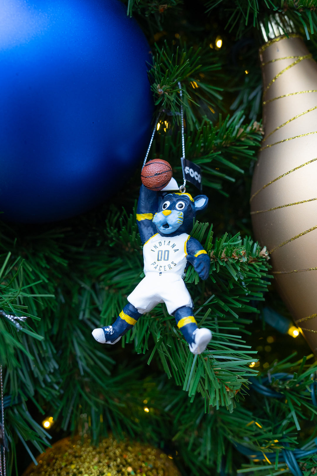 Indiana Pacers Boomer Ornament in Navy by FOCO