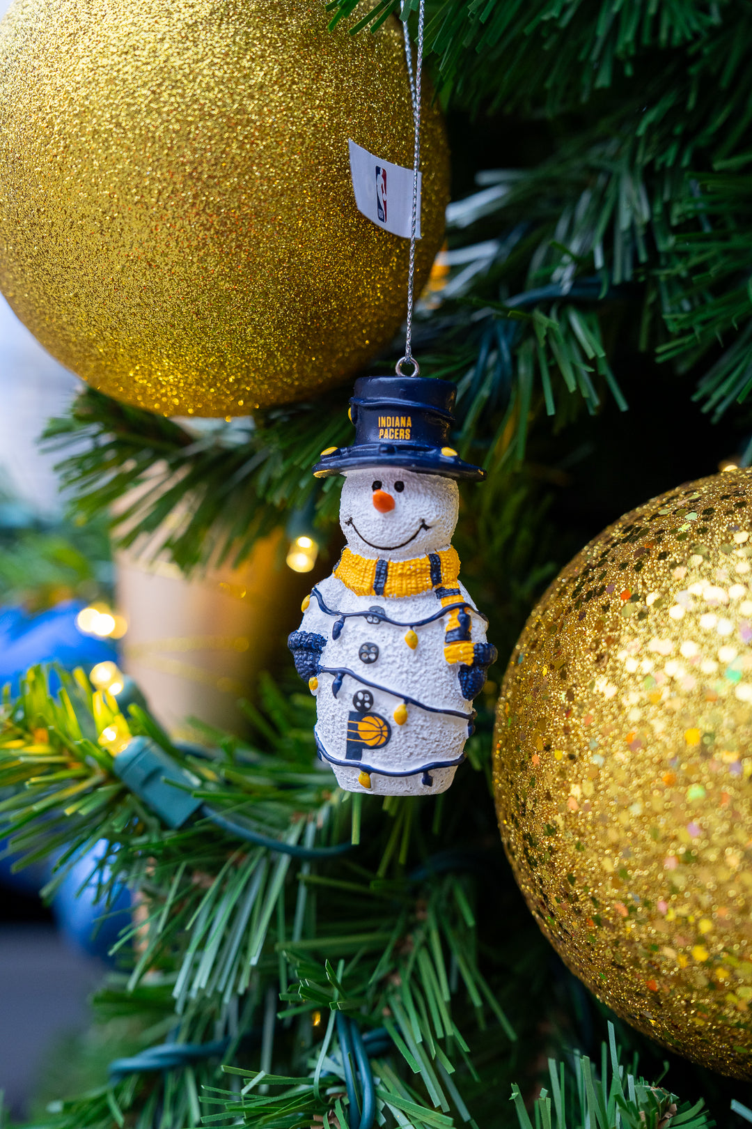 Indiana Pacers Snowman Lights Ornament in Navy by FOCO