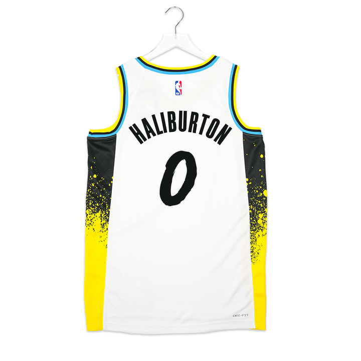 Youth 4-7 Indiana Pacers #0 Tyrese Haliburton 24-25' CITY EDITION Swingman Jersey in White by Nike