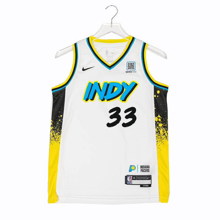 Youth Indiana Pacers #33 Myles Turner 24-25' CITY EDITION Swingman Jersey in White by Nike