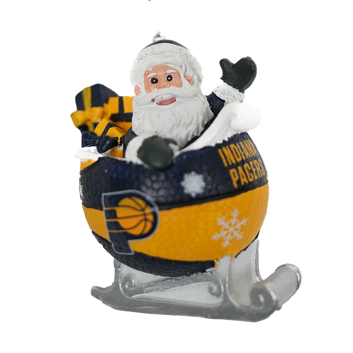 Indiana Pacers Santa Basketball Sleigh Ornament