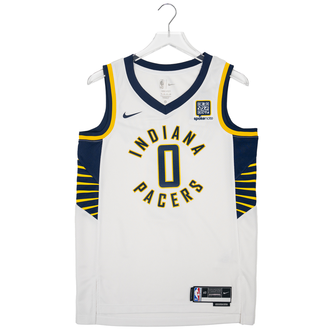 Adult Indiana Pacers #0 Tyrese Haliburton Association Swingman Jersey by Nike