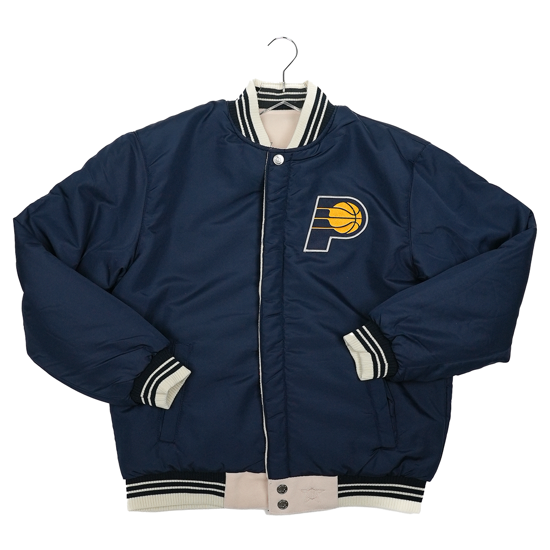 Adult Indiana Pacers Wool Varsity Full-Zip Reversible Jacket in Natural by J.H. Designs