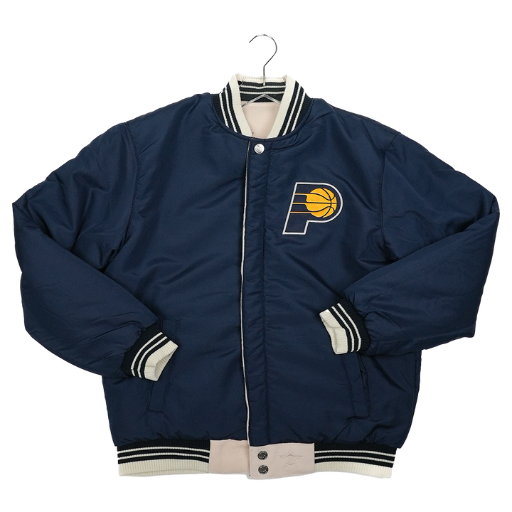 Adult Indiana Pacers Wool Varsity Full-Zip Reversible Jacket in Natural by J.H. Designs