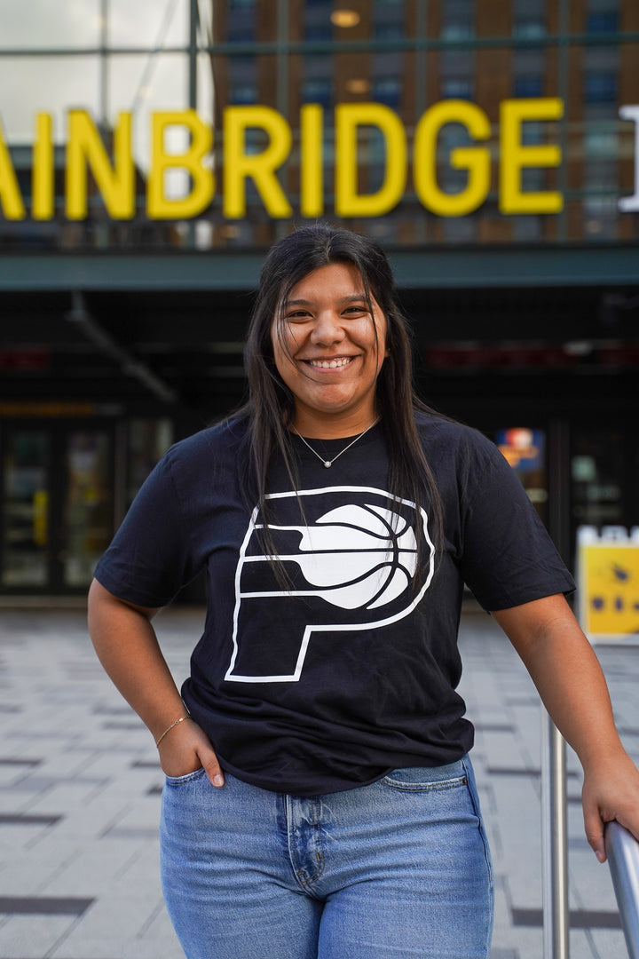 Adult Indiana Pacers Primary Logo T-shirt in Black by Pacers Team Store