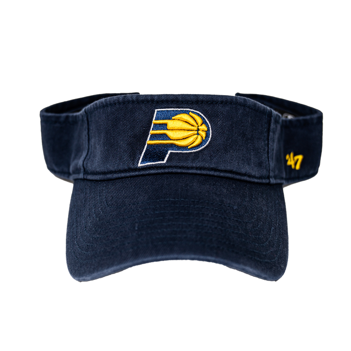 Adult Indiana Pacers Primary Logo Clean Up Visor in Navy by '47