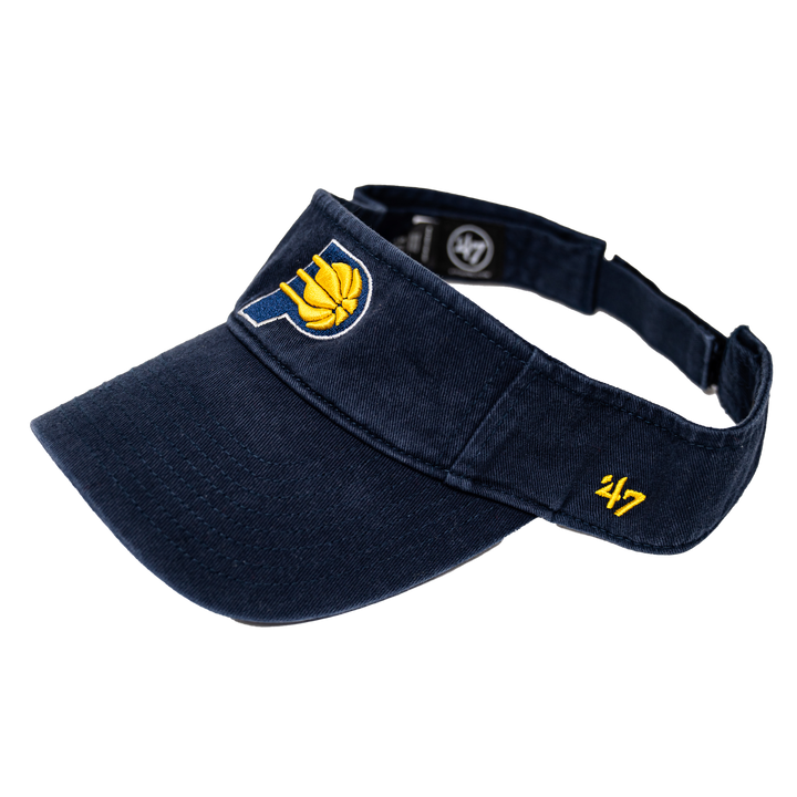 Adult Indiana Pacers Primary Logo Clean Up Visor in Navy by '47