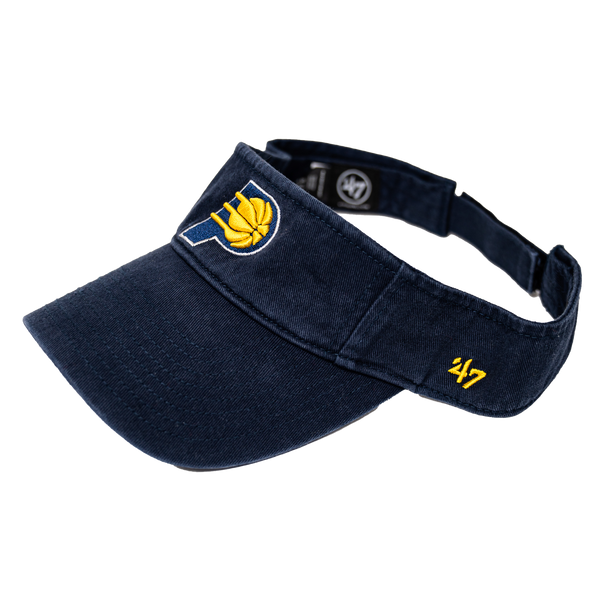 Adult Indiana Pacers Primary Logo Clean Up Visor in Navy by '47