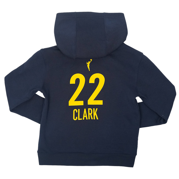 Youth 4-7 Indiana Fever #22 Caitlin Clark Explorer Name and Number Club Hooded Sweatshirt in Navy by Nike