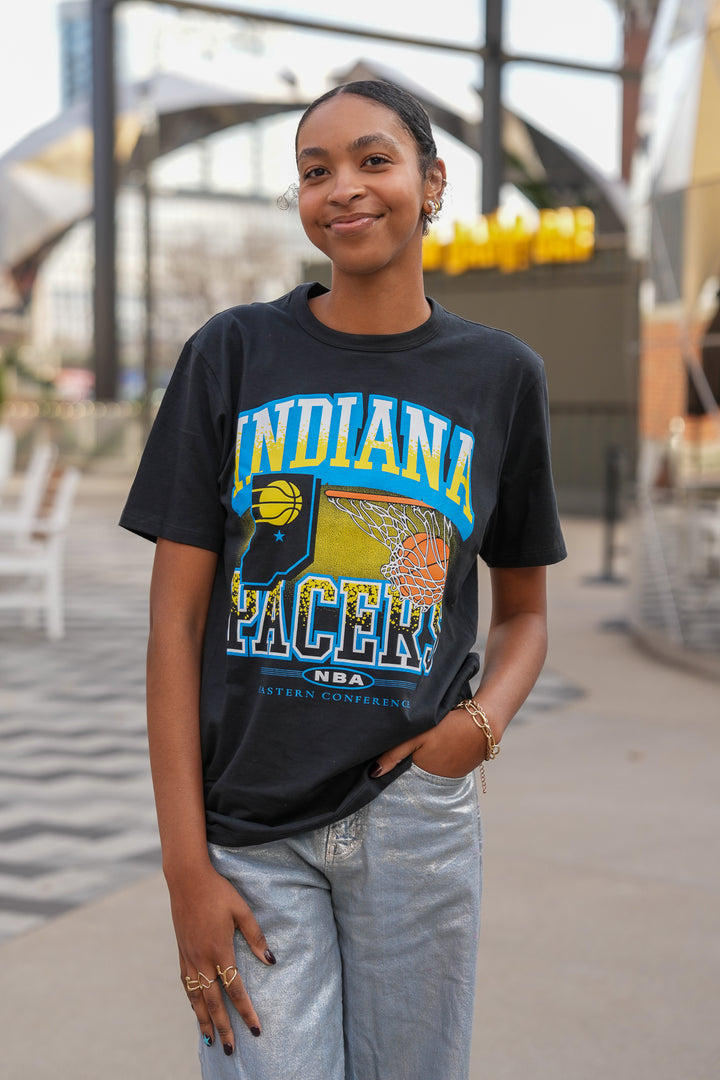 Adult Indiana Pacers 24-25' CITY EDITION No Look Franklin T-shirt in Black by '47