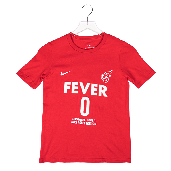 Youth Indiana Fever #0 Kelsey Mitchell Rebel Name and Number T-Shirt in Red by Nike