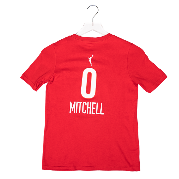 Youth Indiana Fever #0 Kelsey Mitchell Rebel Name and Number T-Shirt in Red by Nike