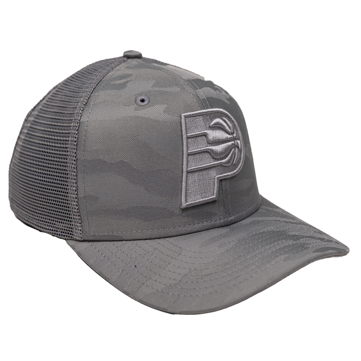 Adult Indiana Pacers Camo Trucker 9Seventy Hat in Grey by New Era