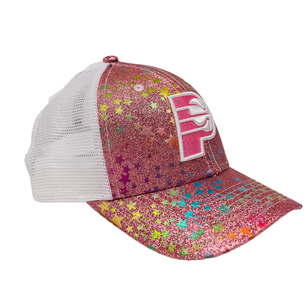 Youth Girls Indiana Pacers Sparkle Hearts Hat in Pink by New Era