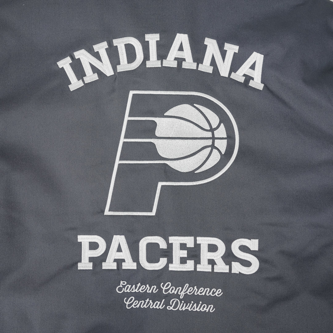 Adult Indiana Pacers Canvas Varsity Jacket in Charcoal by J.H. Designs