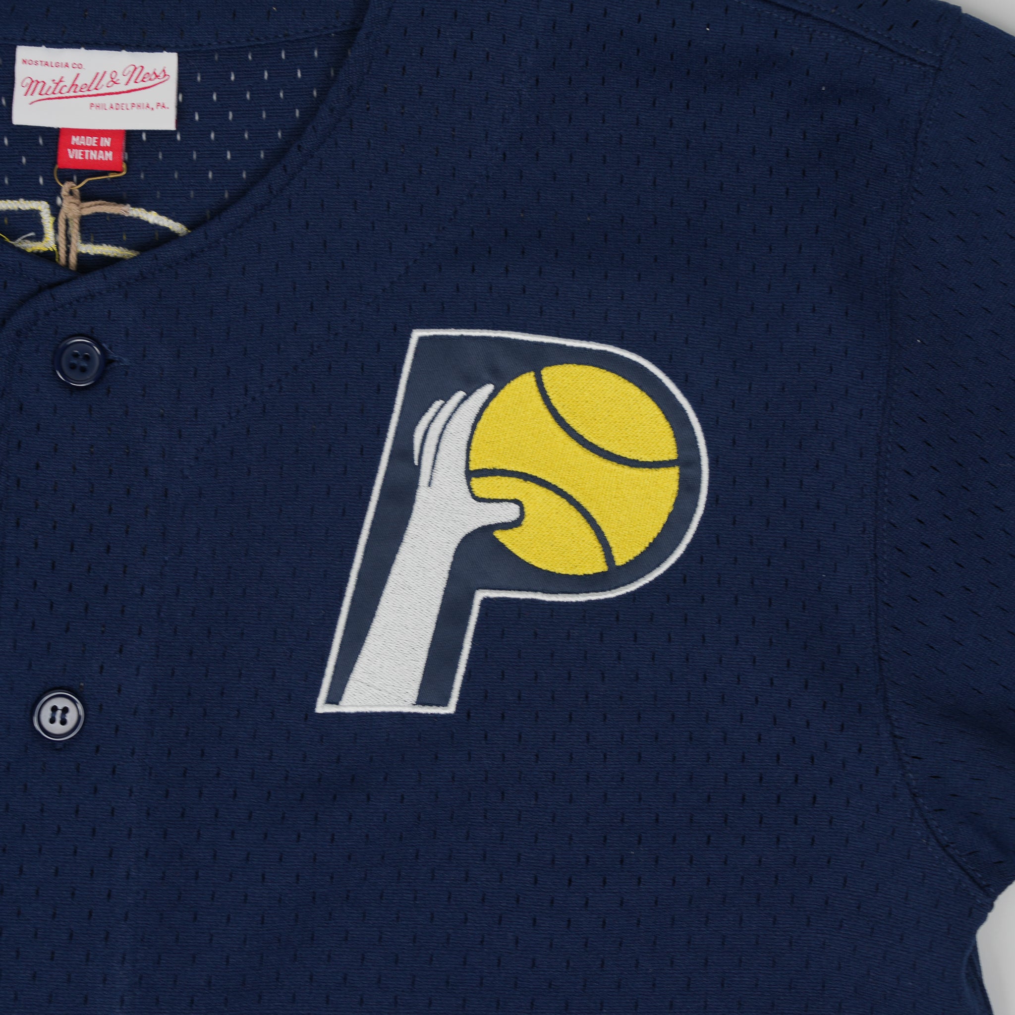 Adult Indiana Pacers Gametime Mesh Baseball Jersey in Navy by Mitchell Pacers Team Store