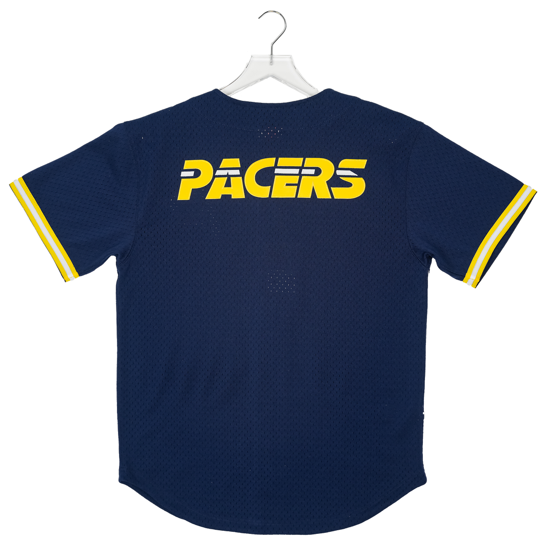 Adult Indiana Pacers Gametime Mesh Baseball Jersey in Navy by Mitchell and Ness