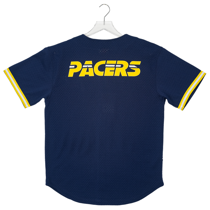 Adult Indiana Pacers Gametime Mesh Baseball Jersey in Navy by Mitchell and Ness