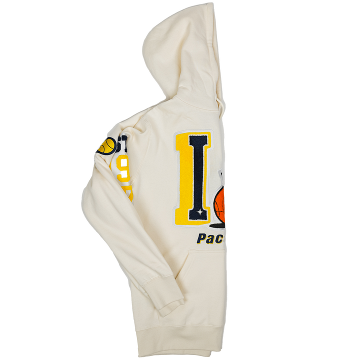 Adult Indiana Pacers Swagger Hooded Sweatshirt in Natural by Mitchell and Ness