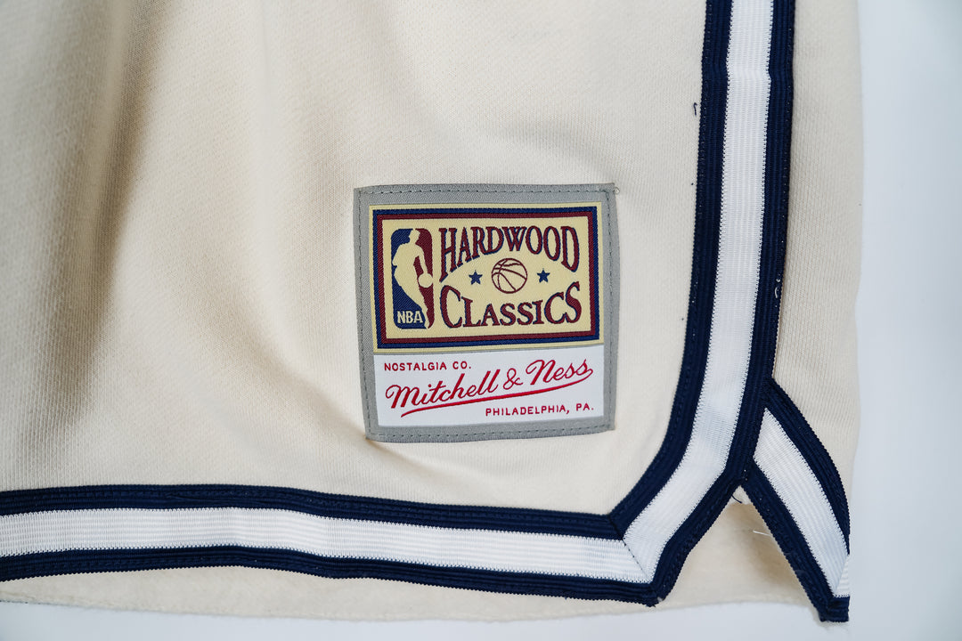 Adult Indiana Pacers Swagger Fleece Shorts in Natural by Mitchell and Ness