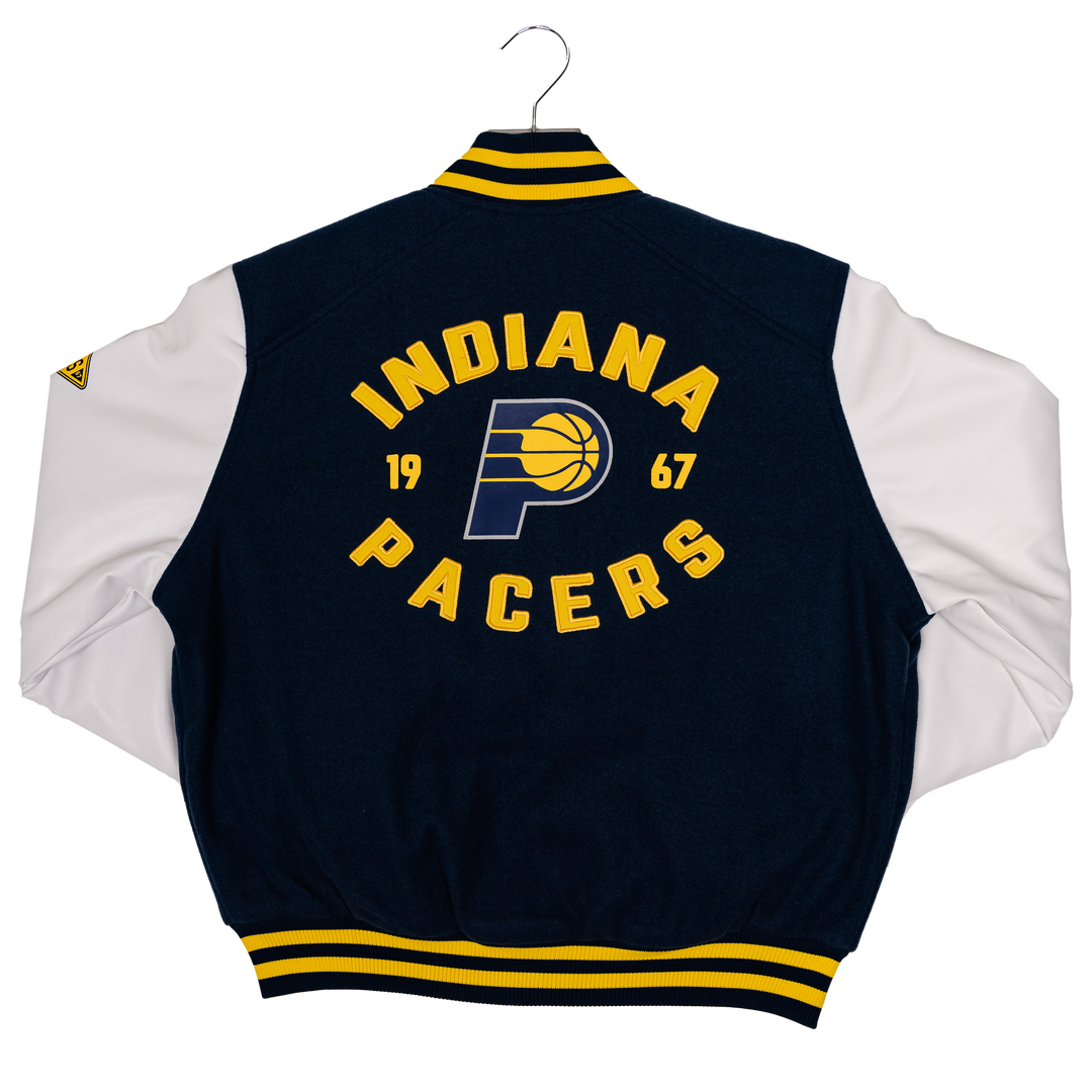 Women's Indiana Pacers Varsity Jacket in Navy by Wear by E. Andrews