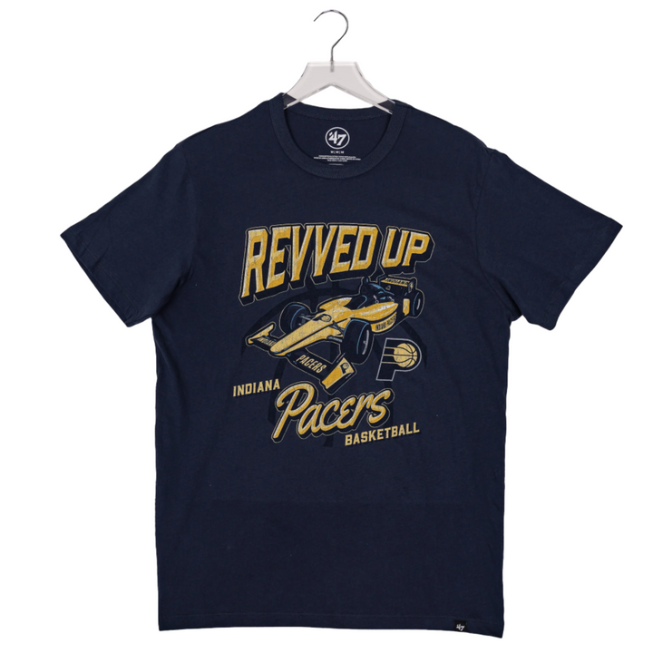 Adult Indiana Pacers Revved Up Indy Car T-shirt in Navy by '47