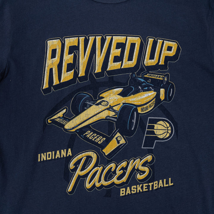 Adult Indiana Pacers Revved Up Indy Car T-shirt in Navy by '47