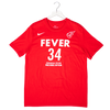 Adult Indiana Fever 34 Grace Berger Rebel Name and Number T-shirt in Red by Nike