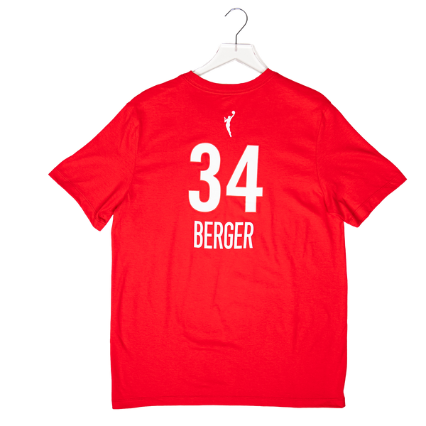 Adult Indiana Fever 34 Grace Berger Rebel Name and Number T-shirt in Red by Nike