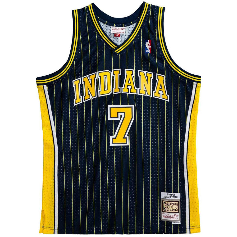 Vintage Indiana Pacers Pinstripe Jersey Navy Yellow Quality 