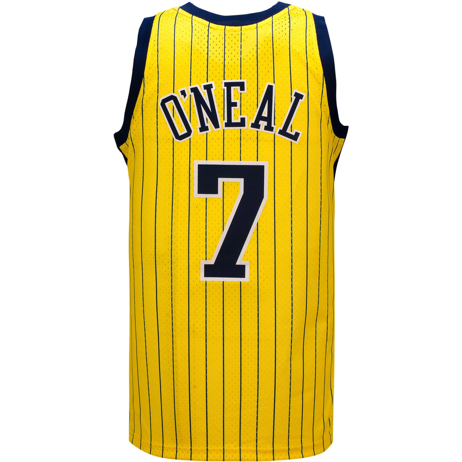 Adult Indiana Pacers Jermaine O'Neal #7 Gold Pinstripe Hardwood