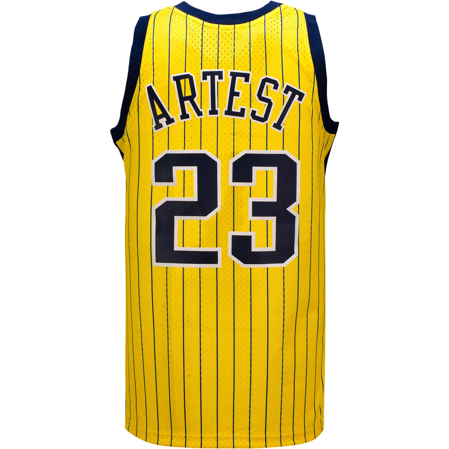 Adult Indiana Pacers Ron Artest #23 Gold Pinstripe Hardwood