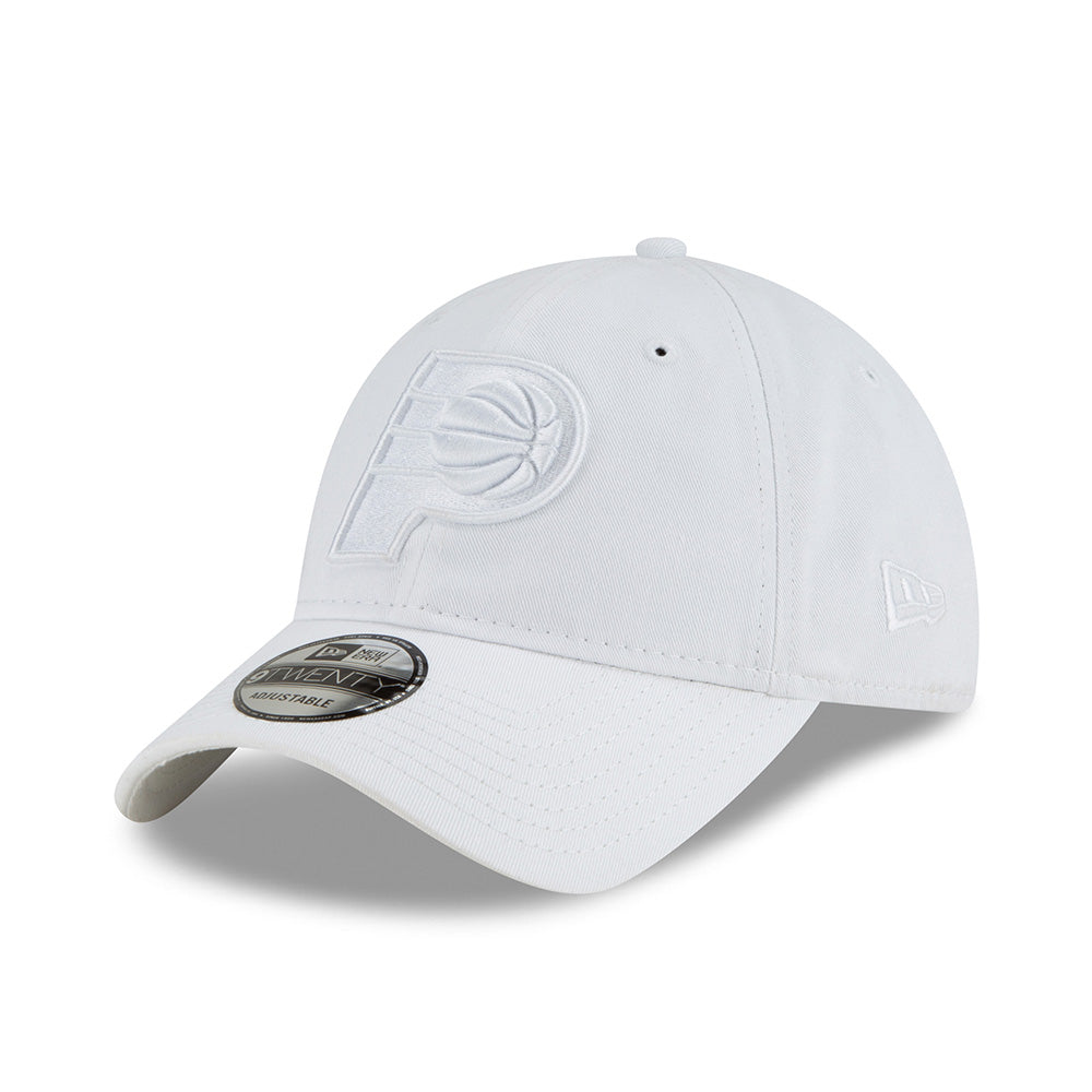 Adult Indiana Pacers Tonal Primary Logo Core Classic Tonal 9Twenty Hat in White by New Era - Left View